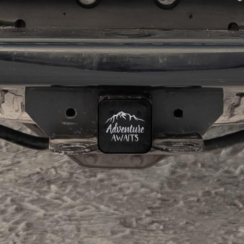 Swono Adventure Awaits Hitch Covers 2 Inch Inspiration Quote Adventure Mountains Rubber Receiver Tube Hitch Plug for Men, Square Hitch Box Cover Towing Hitch Plug Covers for Women - Image 5